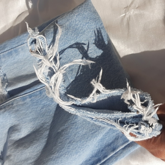 BDG Slim Straight 27 Distressed Knee Raw Hem Button Fly Hi Rise Jeans - Picture 16 of 17